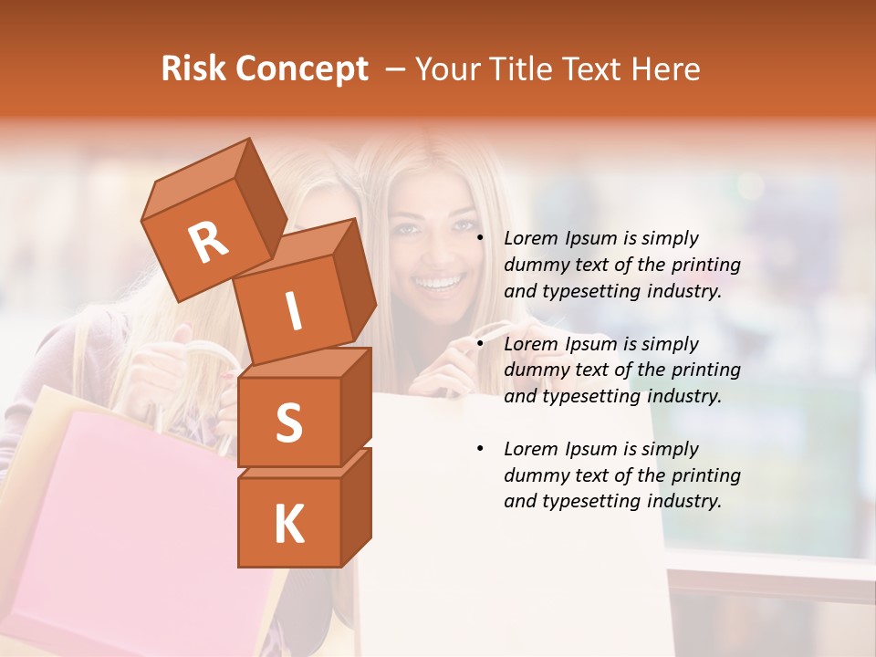 Looking Shopaholic Women PowerPoint Template