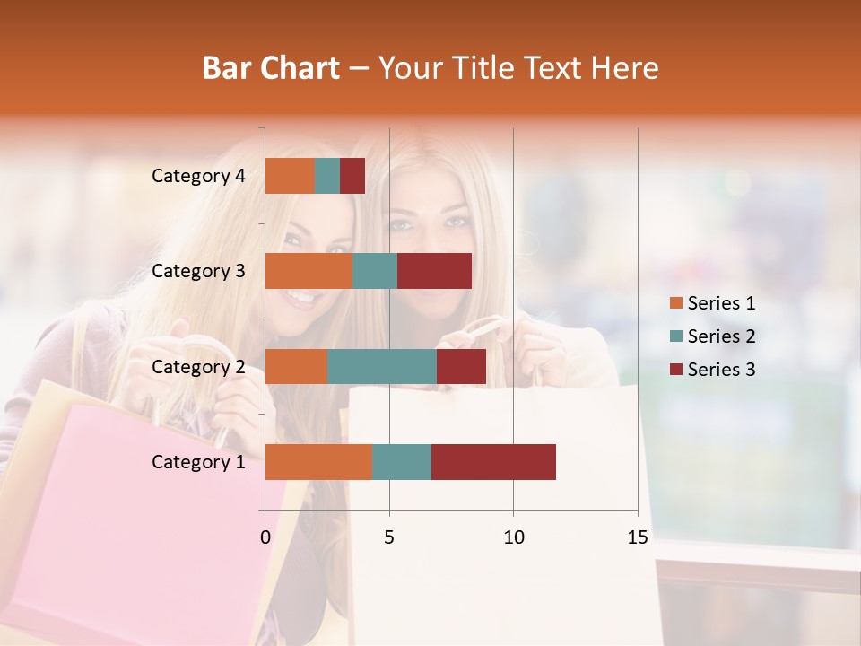 Looking Shopaholic Women PowerPoint Template