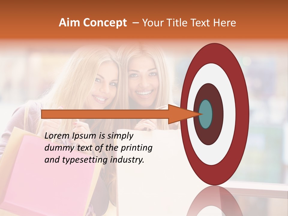 Looking Shopaholic Women PowerPoint Template