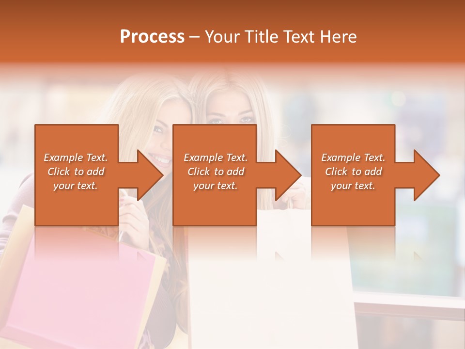 Looking Shopaholic Women PowerPoint Template