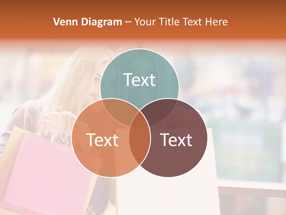 Looking Shopaholic Women PowerPoint Template