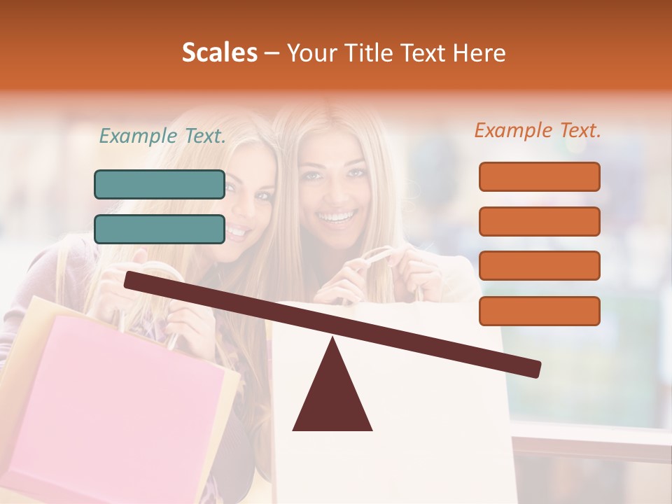 Looking Shopaholic Women PowerPoint Template