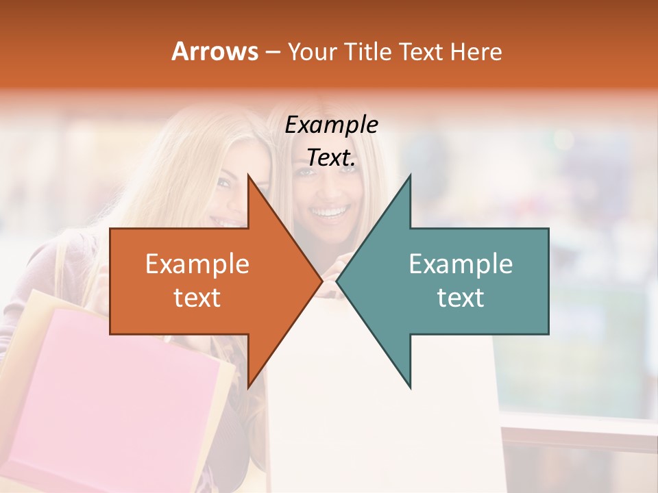 Looking Shopaholic Women PowerPoint Template