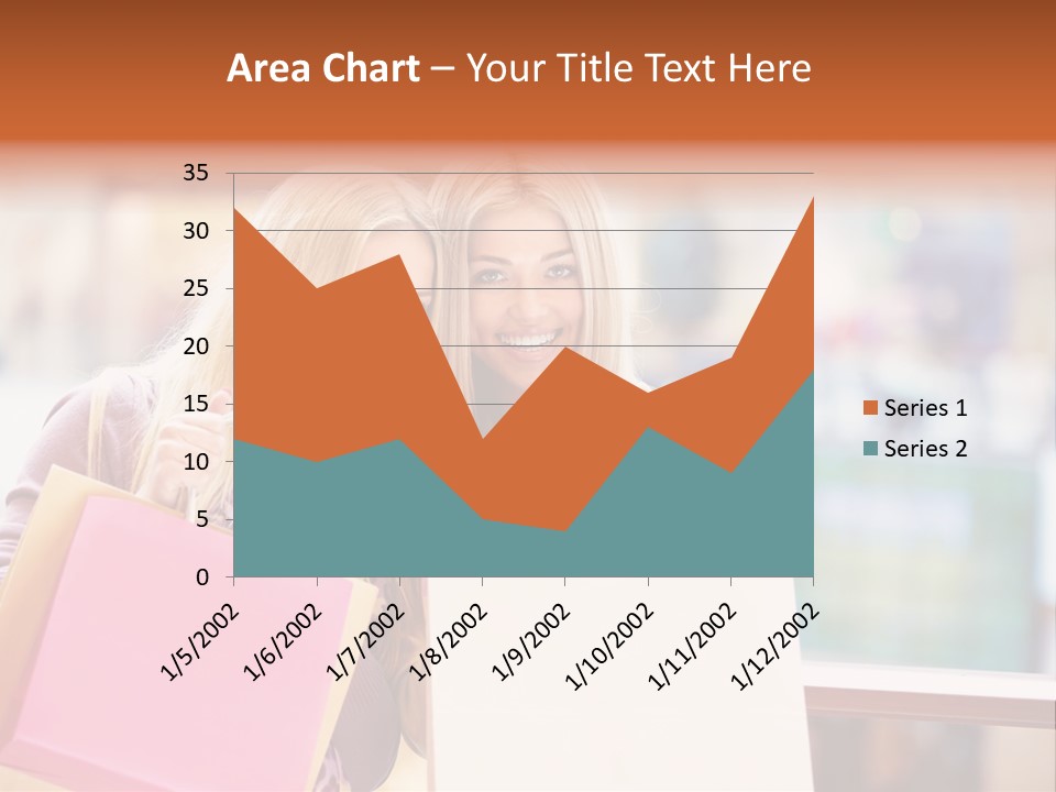 Looking Shopaholic Women PowerPoint Template