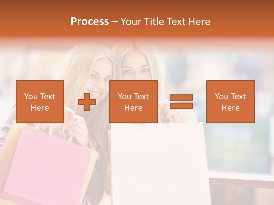 Looking Shopaholic Women PowerPoint Template