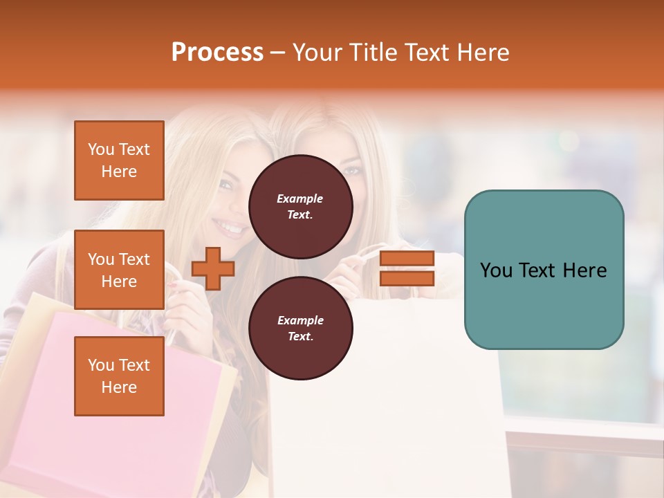 Looking Shopaholic Women PowerPoint Template
