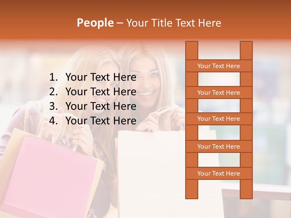 Looking Shopaholic Women PowerPoint Template