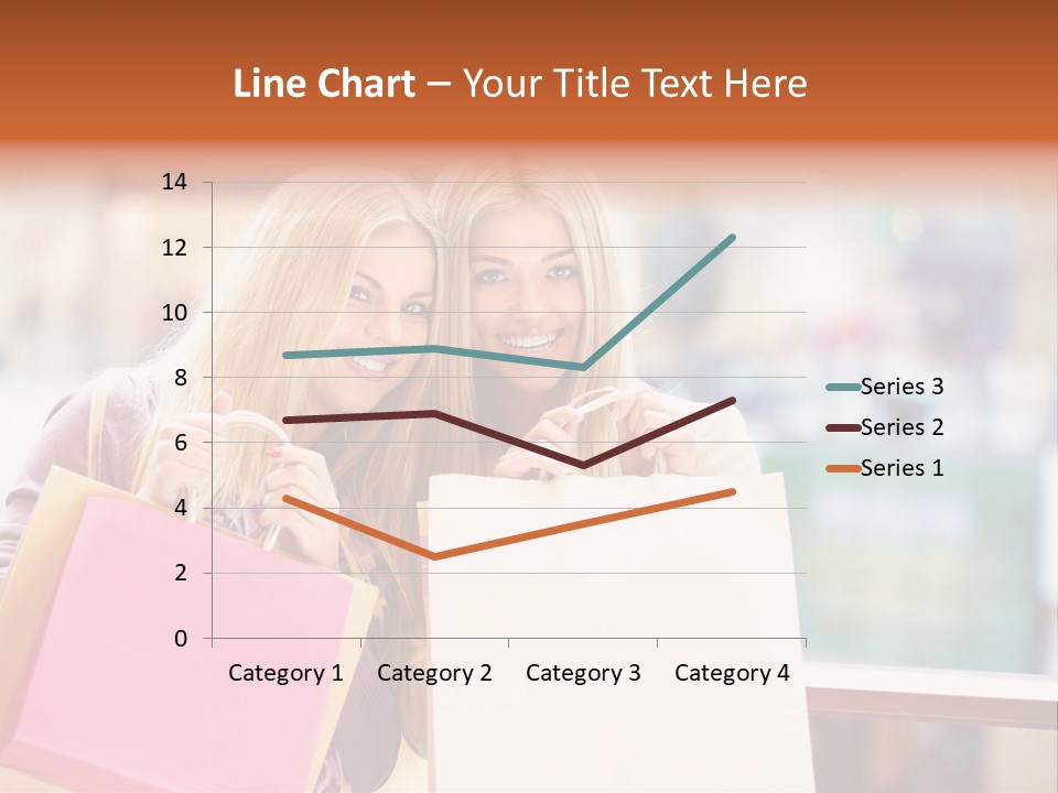 Looking Shopaholic Women PowerPoint Template