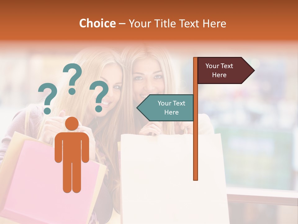 Looking Shopaholic Women PowerPoint Template