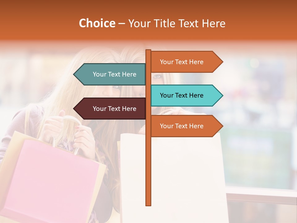 Looking Shopaholic Women PowerPoint Template