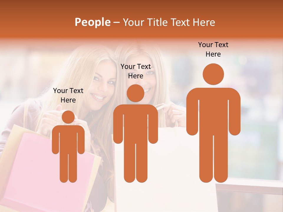 Looking Shopaholic Women PowerPoint Template