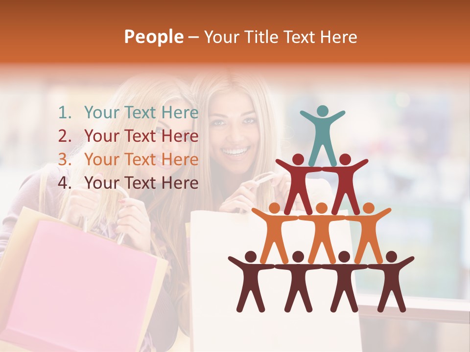 Looking Shopaholic Women PowerPoint Template