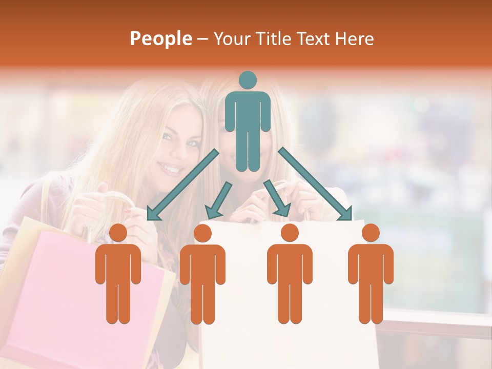 Looking Shopaholic Women PowerPoint Template