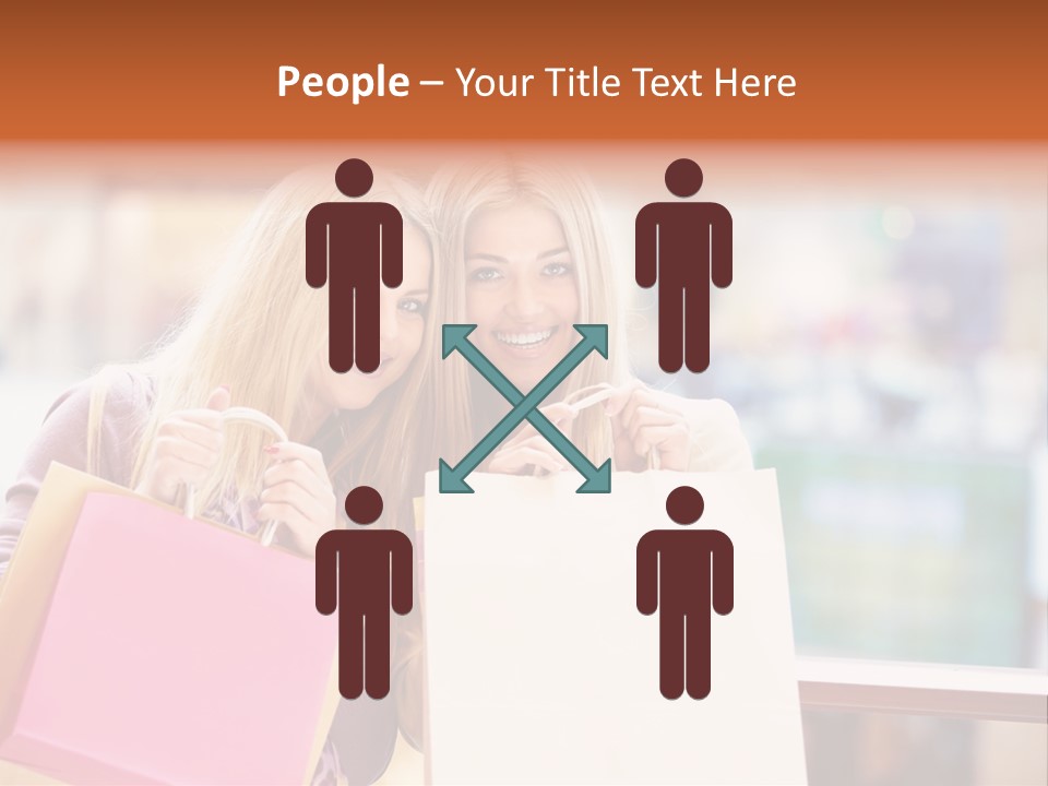 Looking Shopaholic Women PowerPoint Template