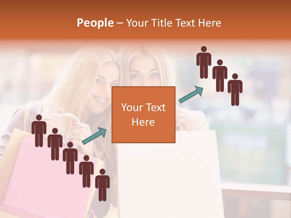 Looking Shopaholic Women PowerPoint Template