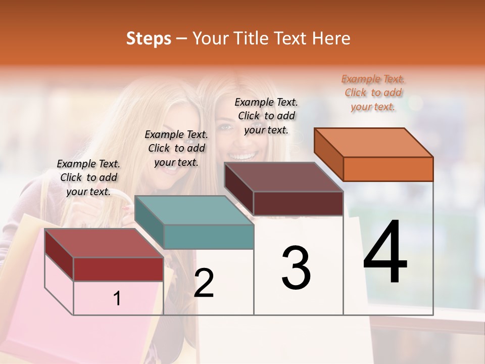 Looking Shopaholic Women PowerPoint Template