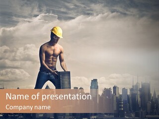 Cityscape Business Caucasian PowerPoint Template