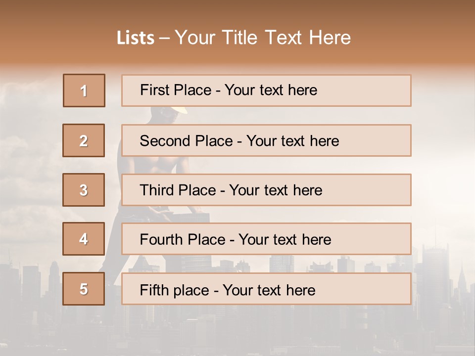 Cityscape Business Caucasian PowerPoint Template