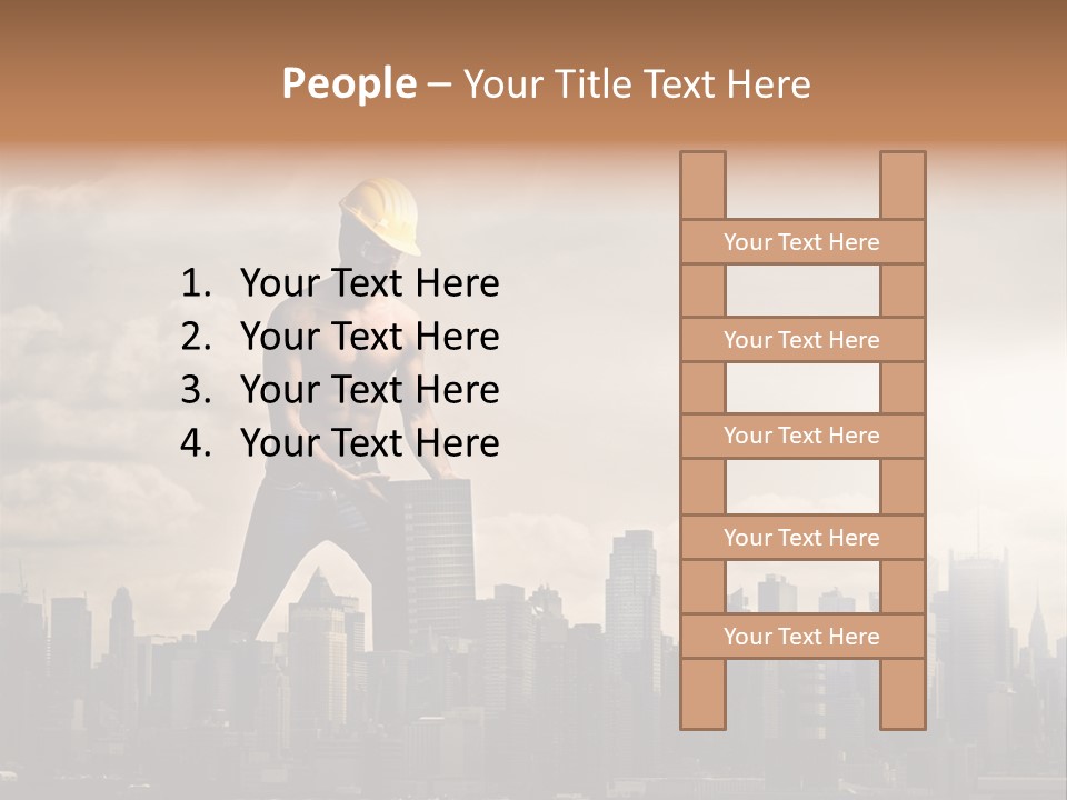 Cityscape Business Caucasian PowerPoint Template