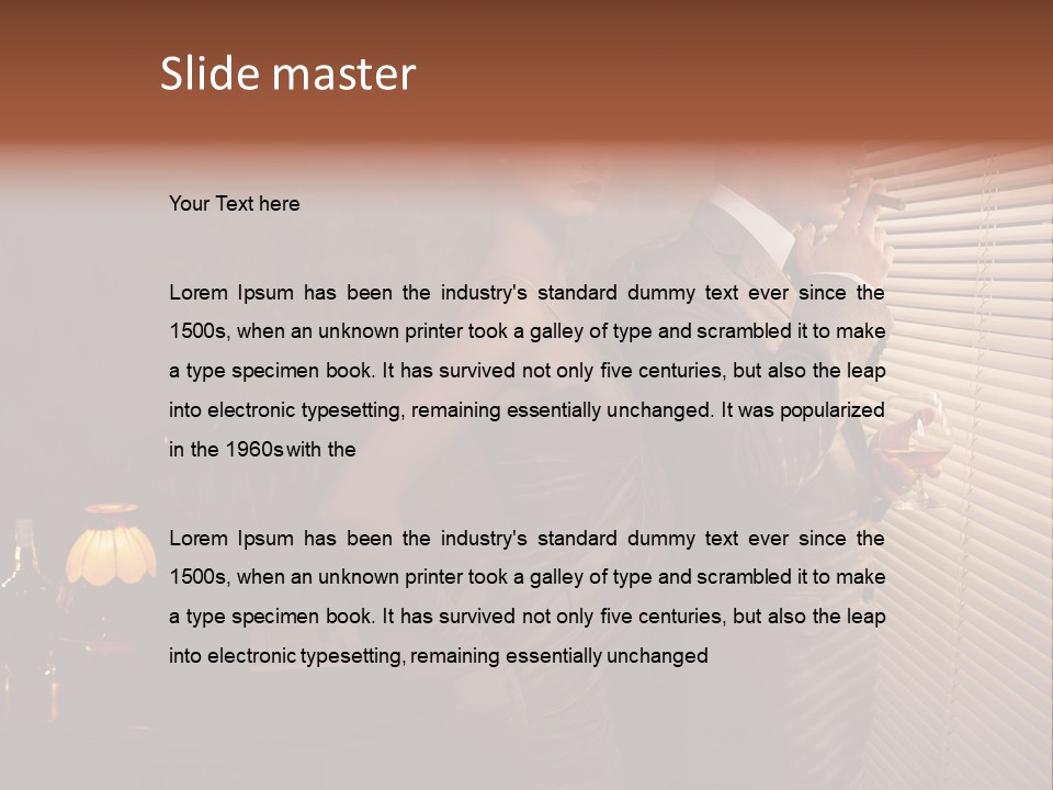 Whiskey Cigar Lovers PowerPoint Template