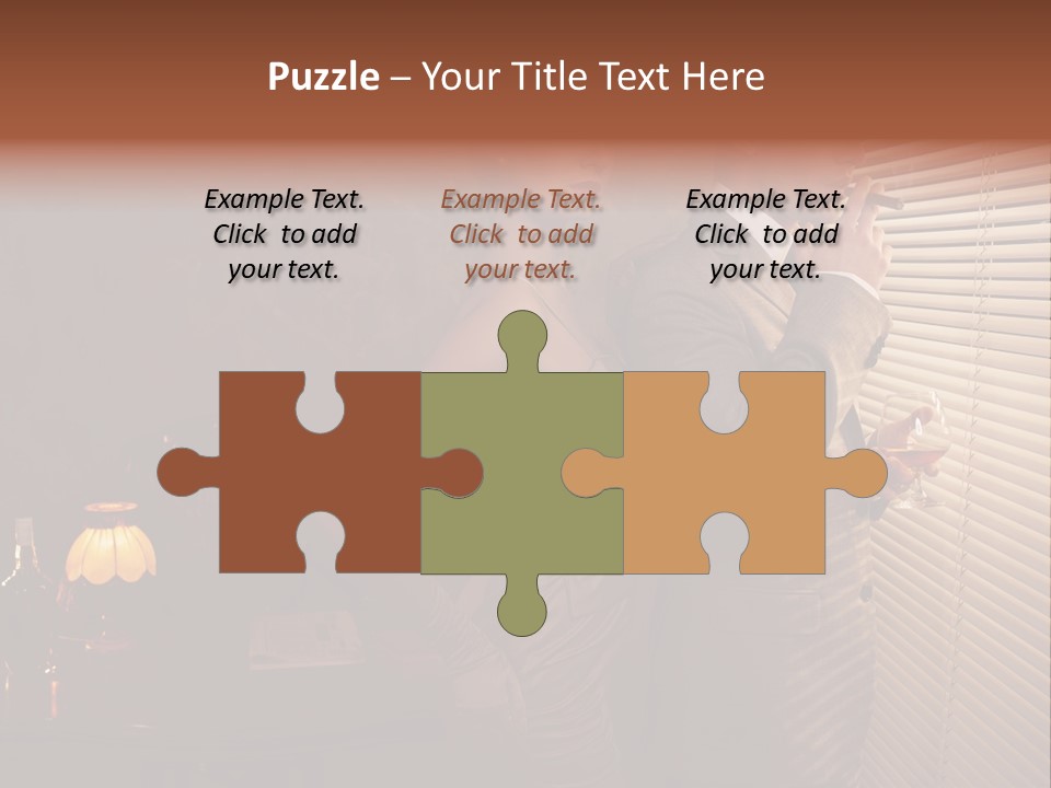 Whiskey Cigar Lovers PowerPoint Template