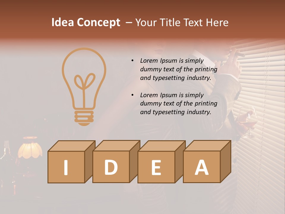 Whiskey Cigar Lovers PowerPoint Template