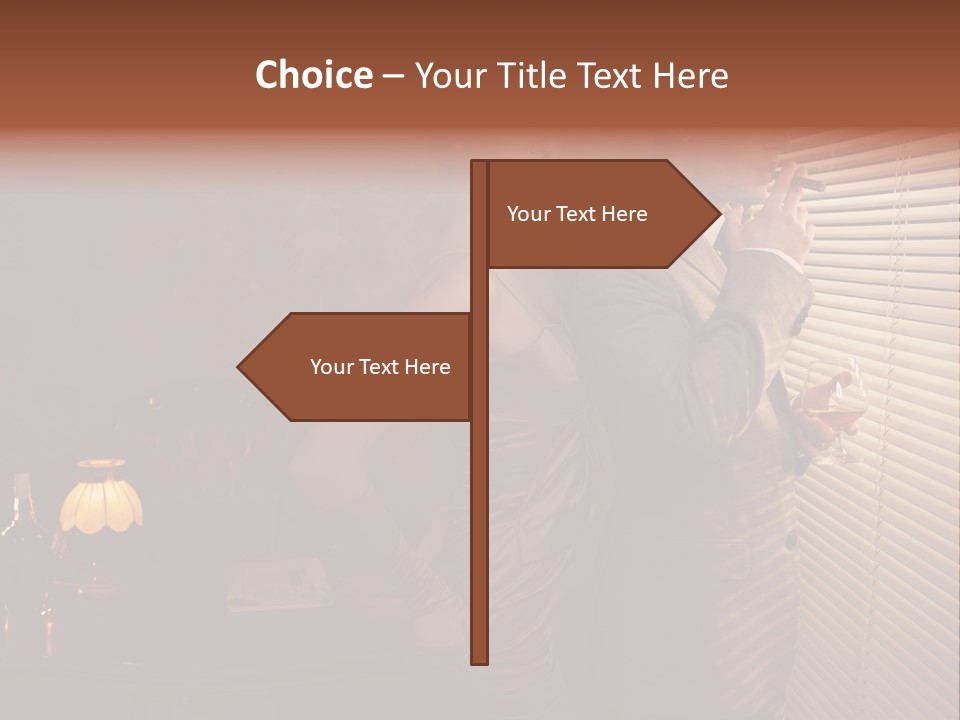 Whiskey Cigar Lovers PowerPoint Template