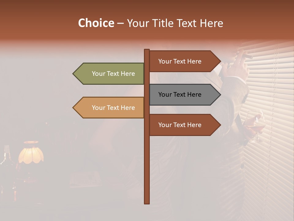 Whiskey Cigar Lovers PowerPoint Template