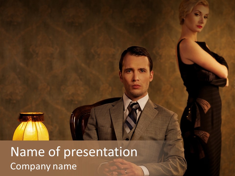 Luxury Mad Men Woman PowerPoint Template