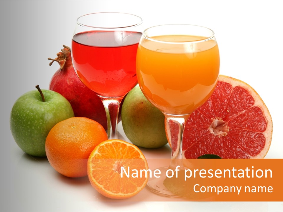 Cut Healthy Feed Fruit PowerPoint Template