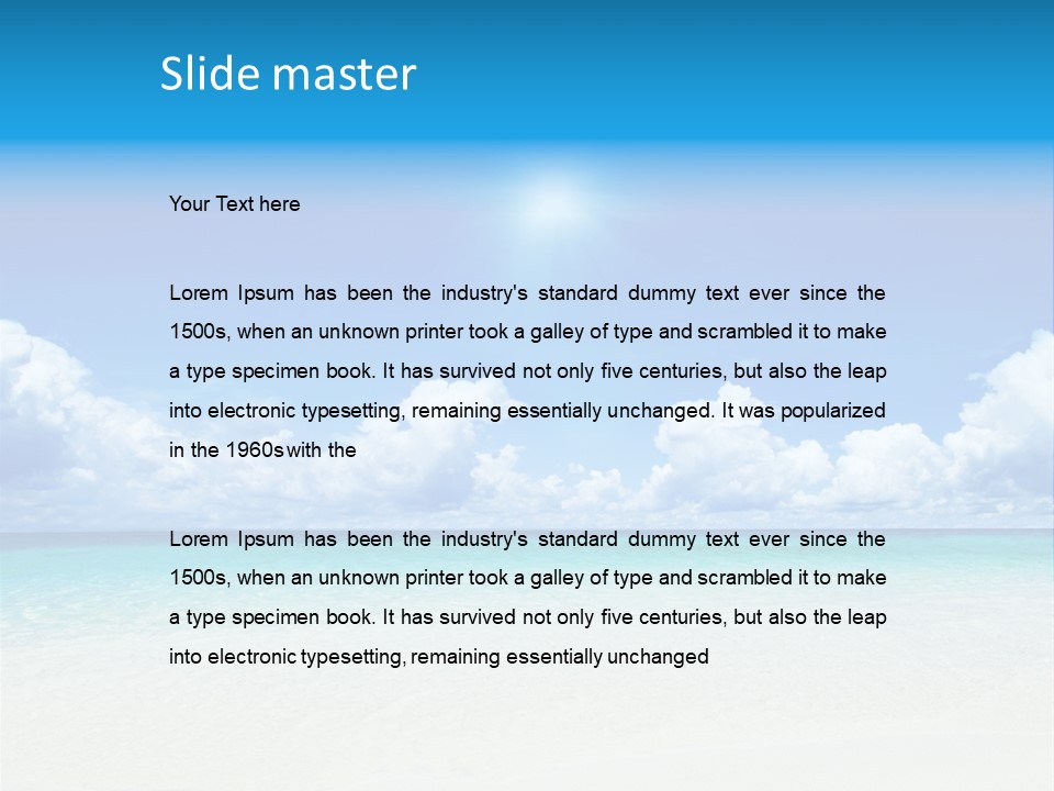 White Seascape Paradise PowerPoint Template