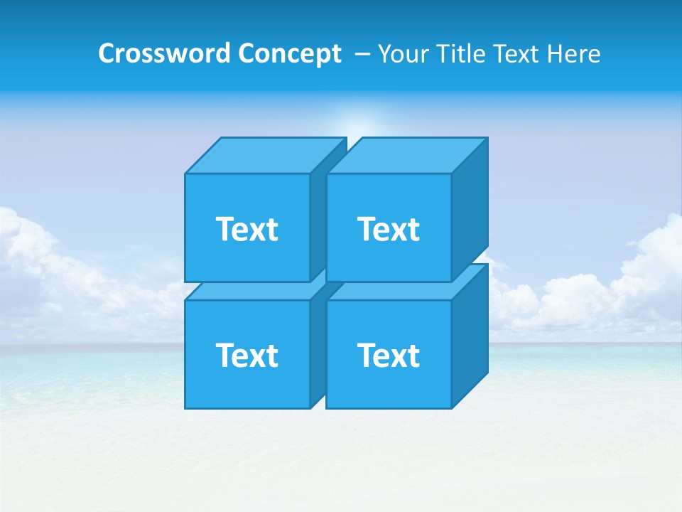 White Seascape Paradise PowerPoint Template