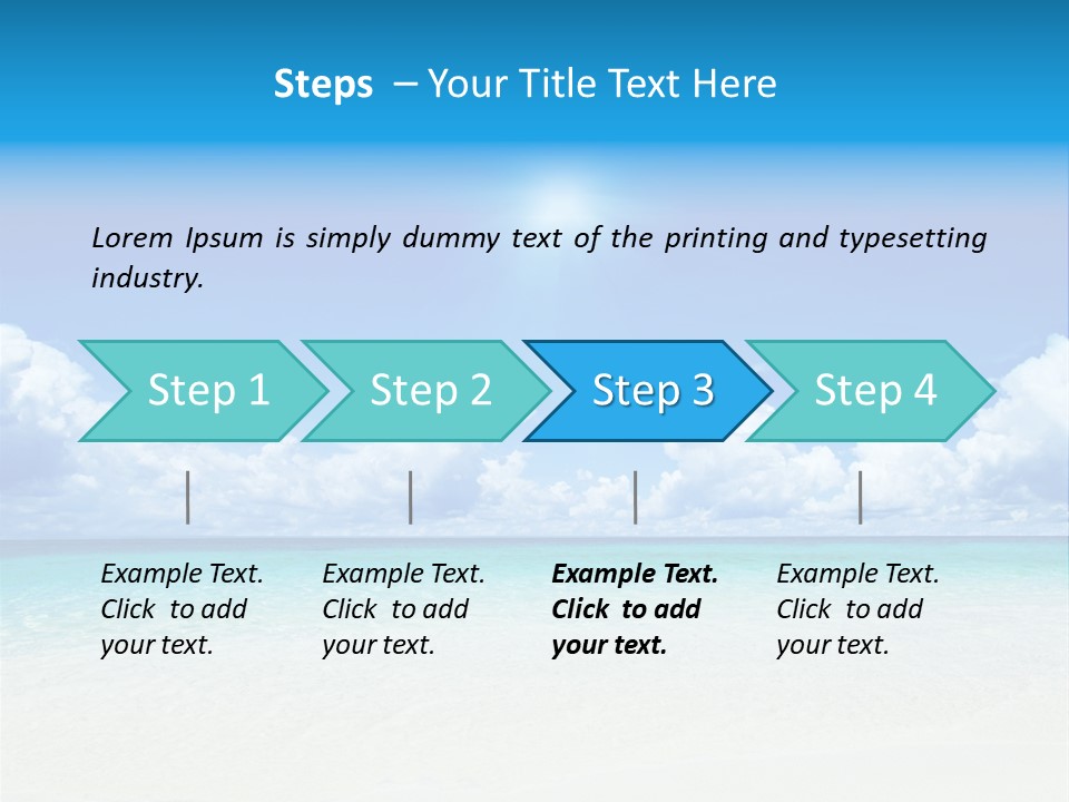 White Seascape Paradise PowerPoint Template