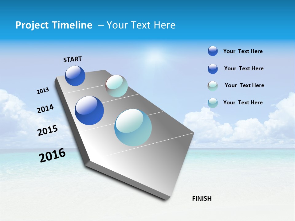 White Seascape Paradise PowerPoint Template