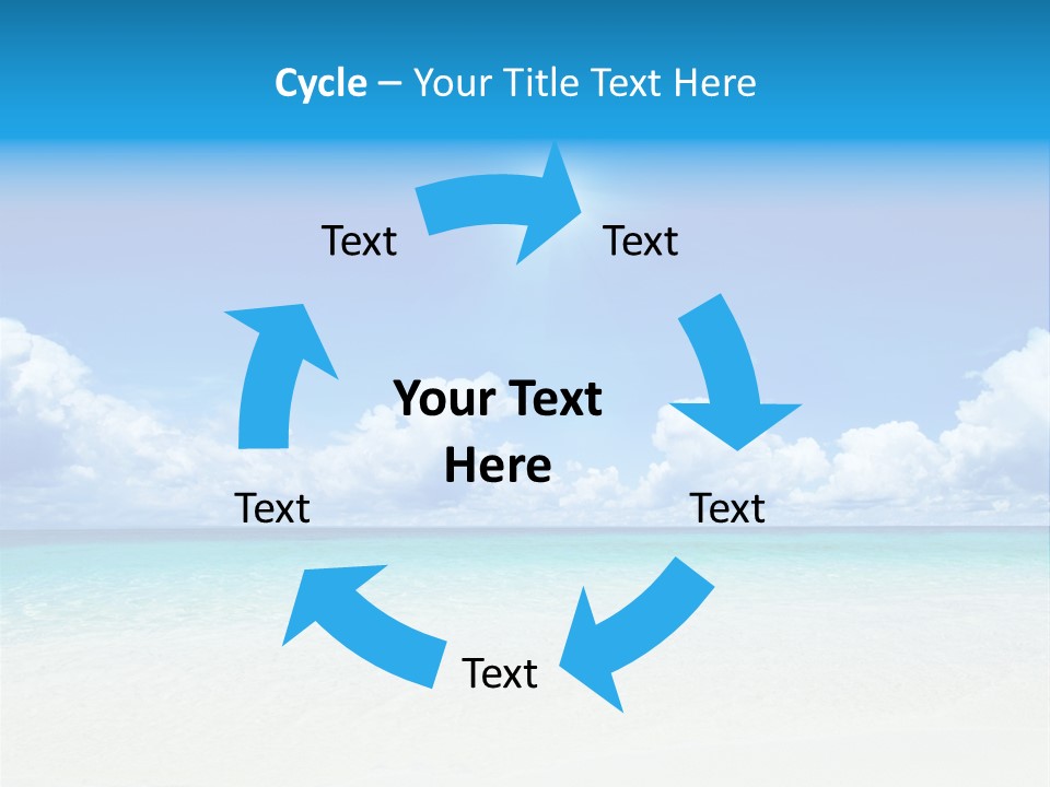 White Seascape Paradise PowerPoint Template