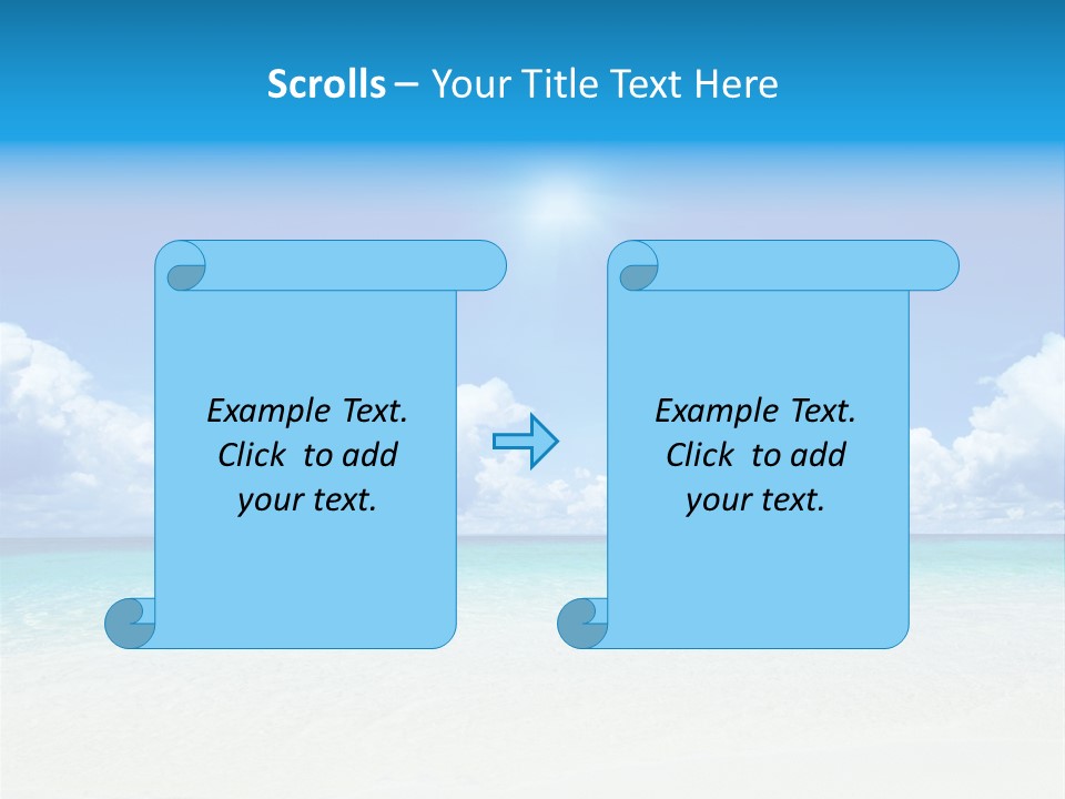 White Seascape Paradise PowerPoint Template