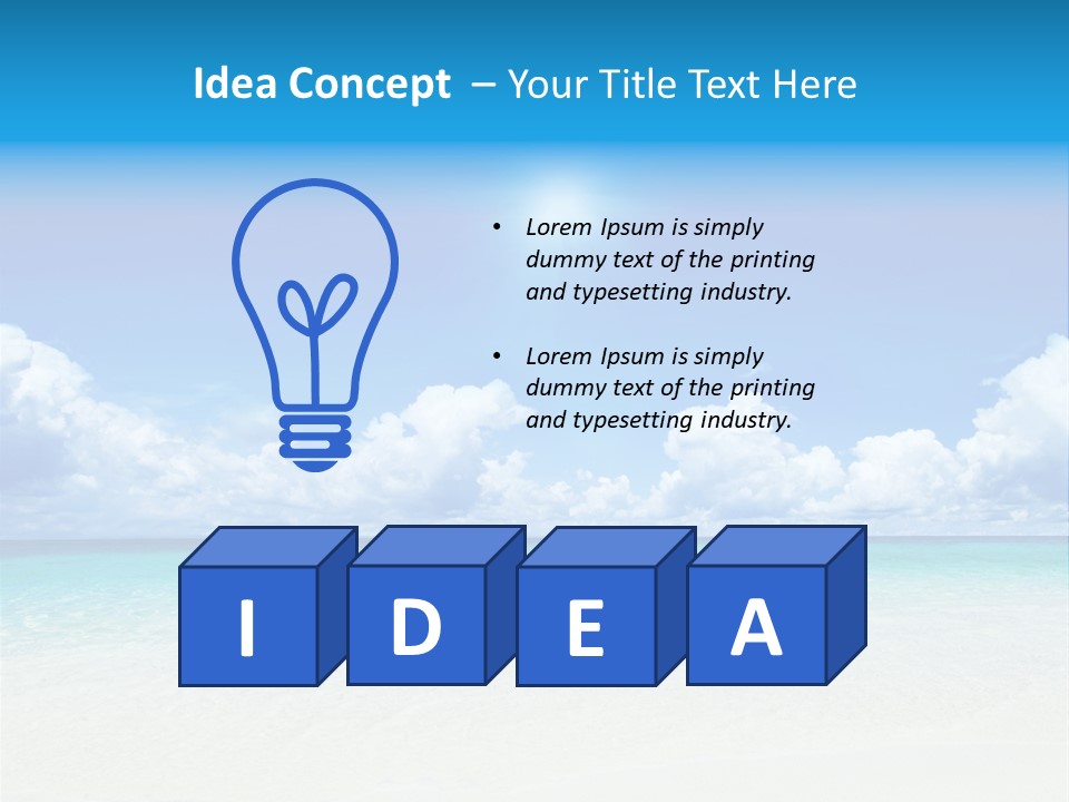 White Seascape Paradise PowerPoint Template