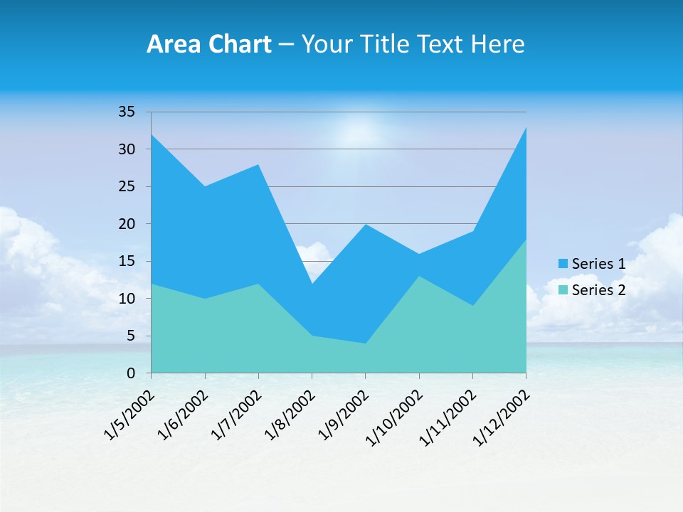 White Seascape Paradise PowerPoint Template