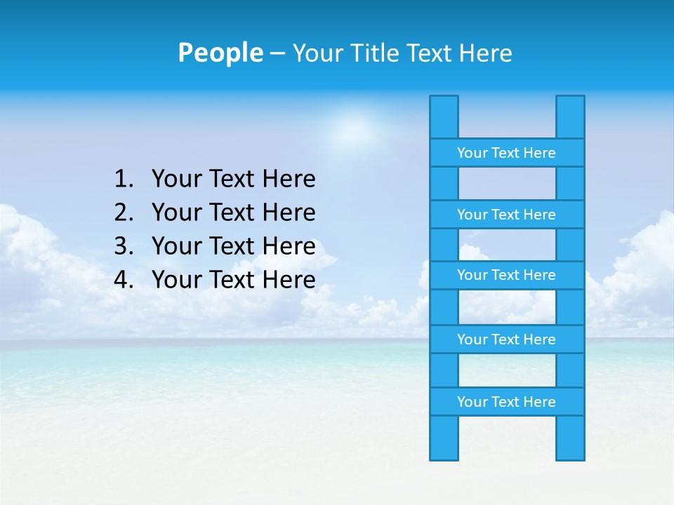 White Seascape Paradise PowerPoint Template