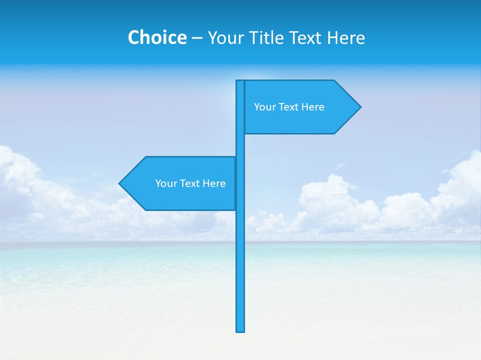 White Seascape Paradise PowerPoint Template