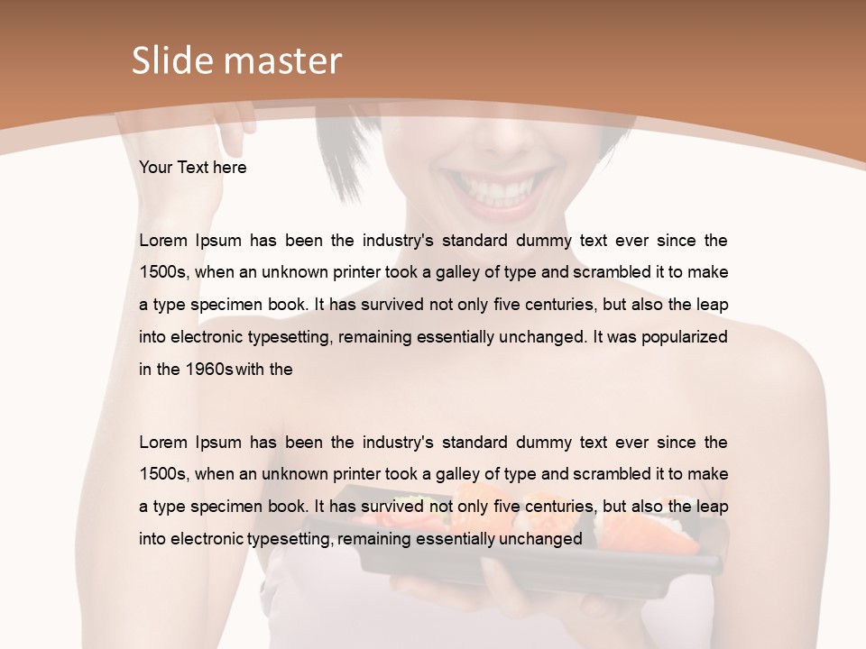 Plate Person Woman PowerPoint Template