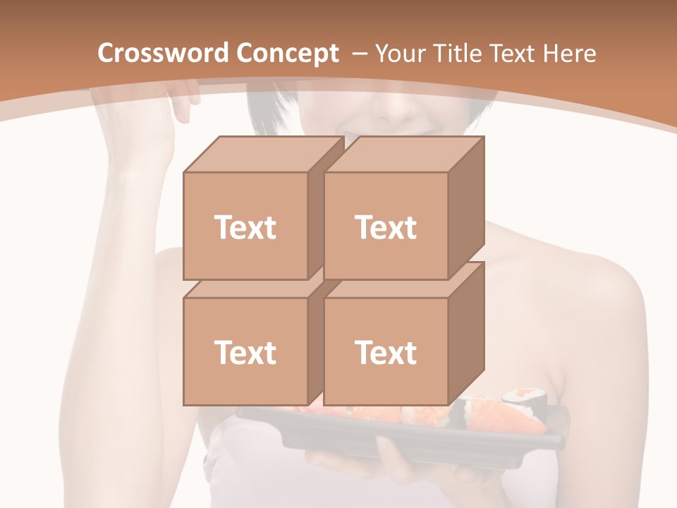 Plate Person Woman PowerPoint Template