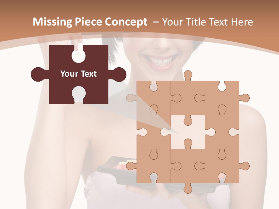 Plate Person Woman PowerPoint Template