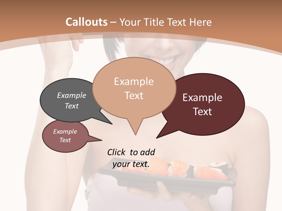 Plate Person Woman PowerPoint Template