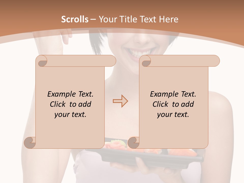 Plate Person Woman PowerPoint Template