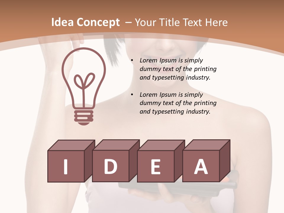 Plate Person Woman PowerPoint Template