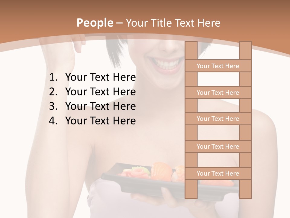 Plate Person Woman PowerPoint Template