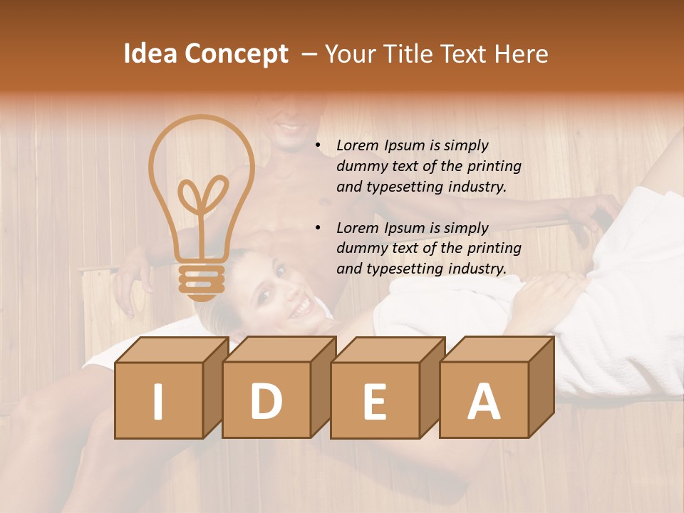 Steam Bath Woman Sweating PowerPoint Template