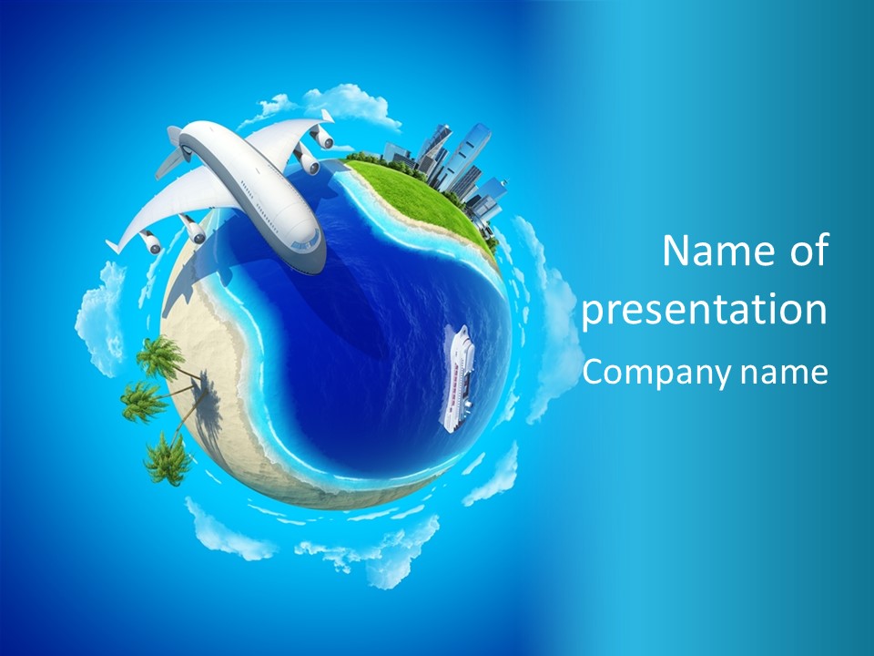 Skyscraper Seascape Empty PowerPoint Template