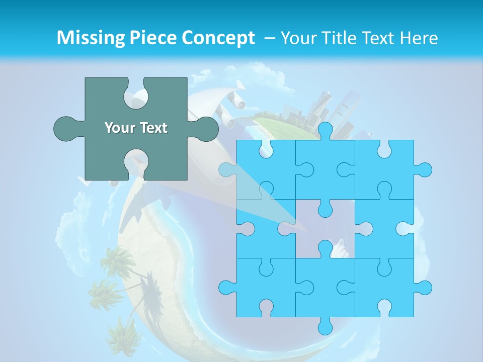 Skyscraper Seascape Empty PowerPoint Template